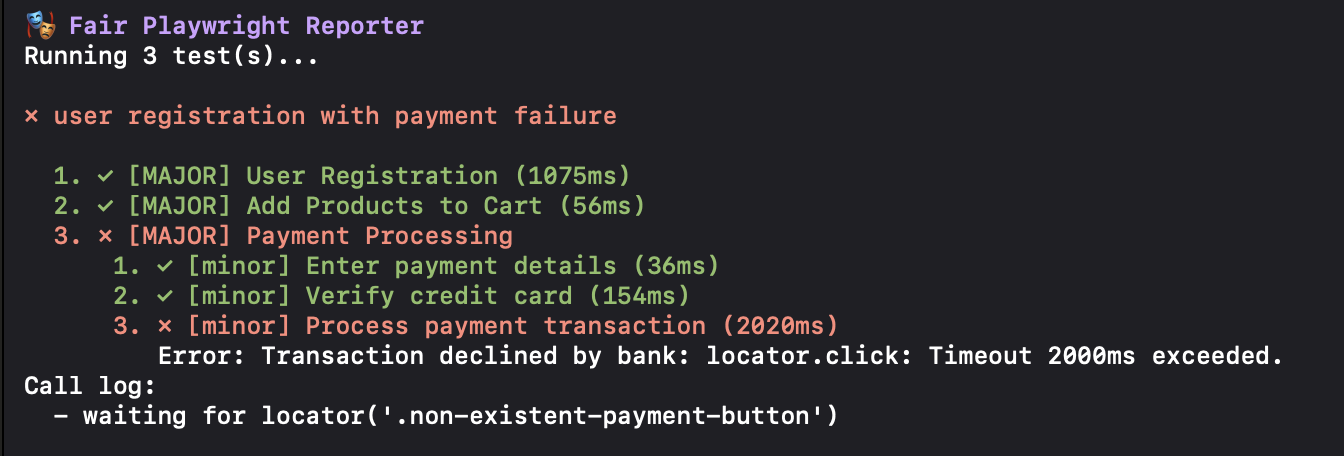 Terminal output example